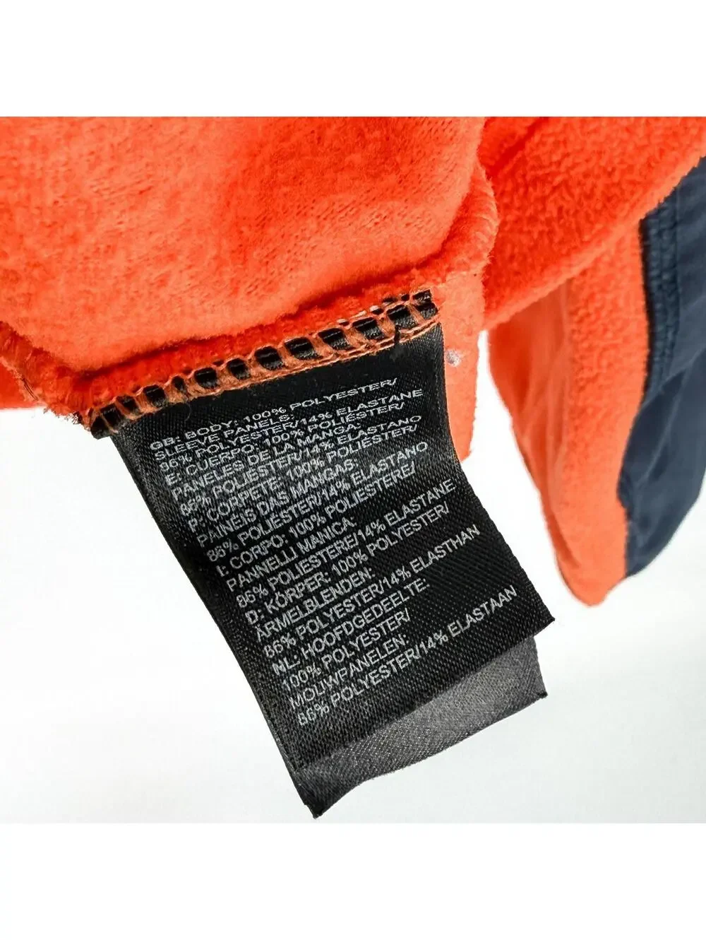 North Face Fleece Pullover Quarter Zip‎ Orange Hiking Outdoor Mens Large